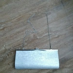 Silver sparkly clutch